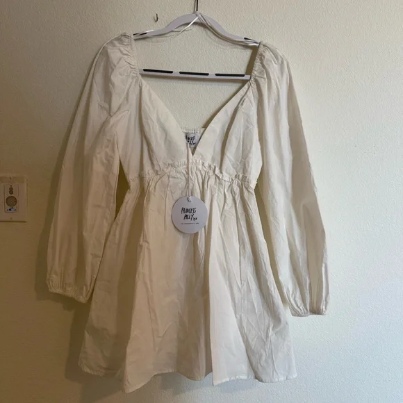 Princess Polly | White Skylark Plunging Empire Waist Mini Dress
8 US - Picture 6 of 8